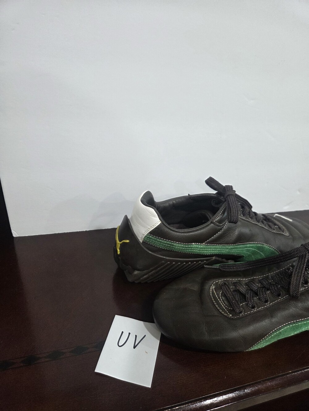 Puma Mihara Yasuhiro Men’s Black Leather  Sneakers with Green Side Stripe Sz.12 - Picture 9 of 9